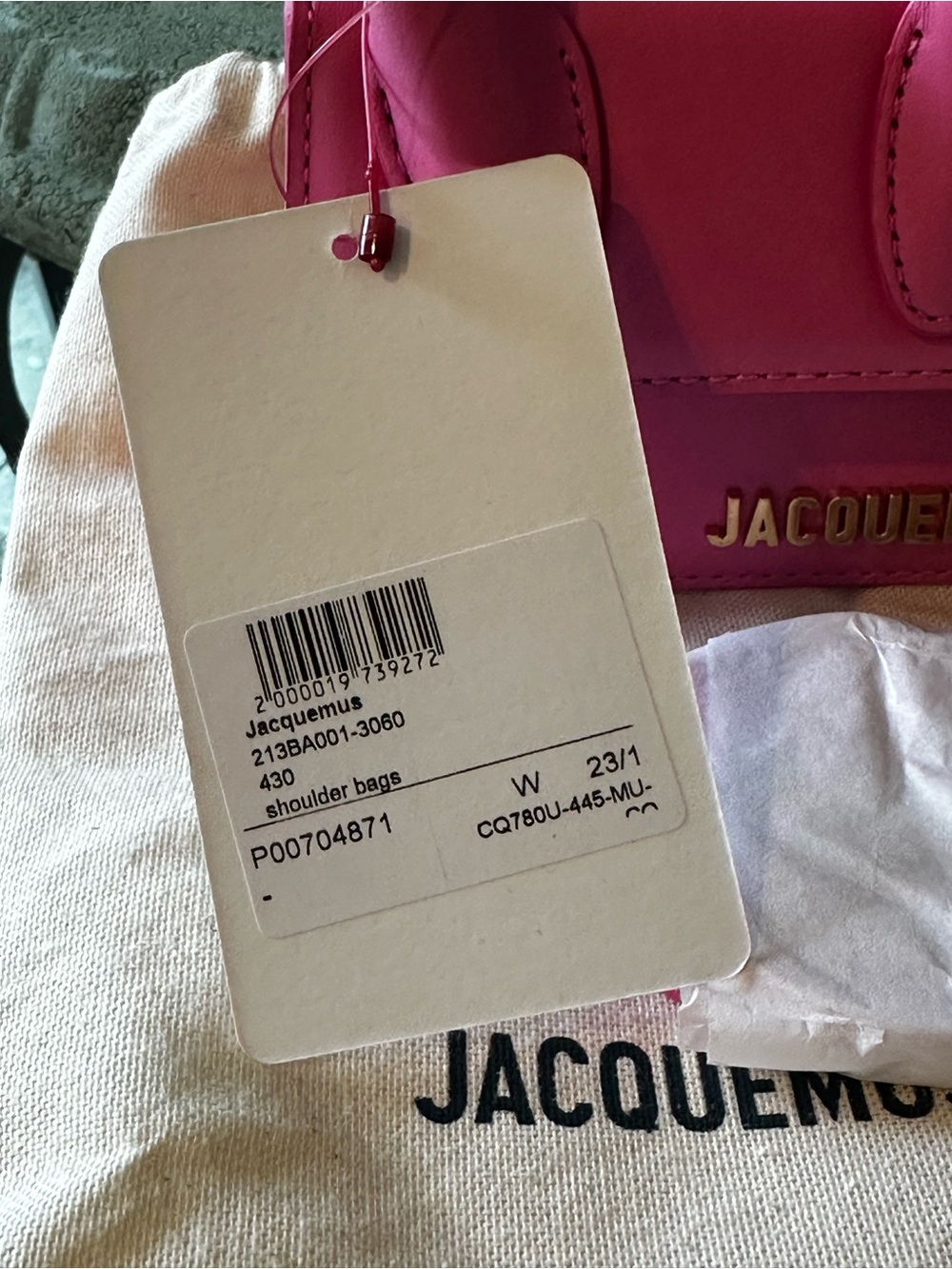 New with Tag! Authentic Jacquemus Hot Pink Mini Top-Handle Bag Crossbody - Picture 6 of 14